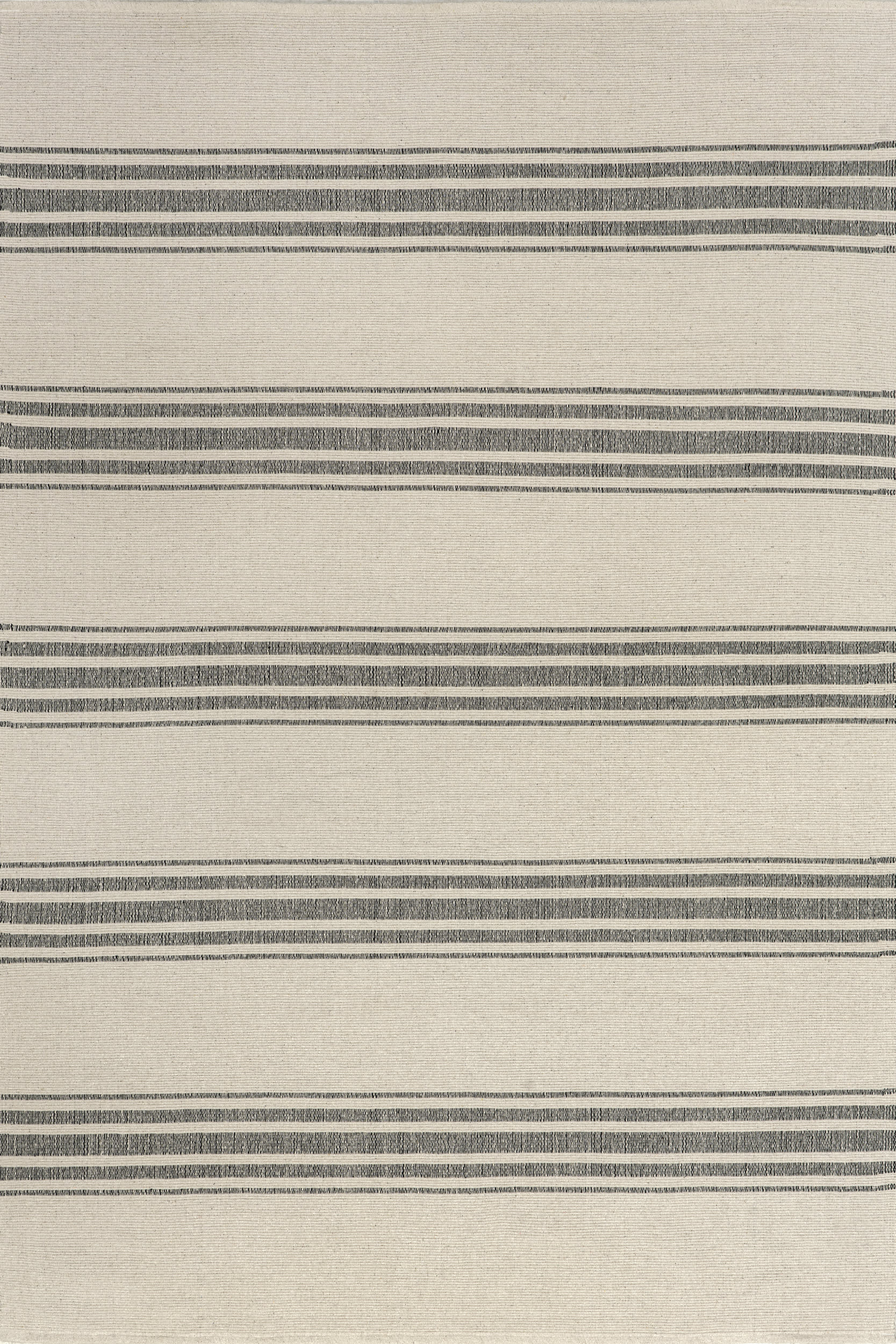 Bergamot Striped Cotton Rug | Beige