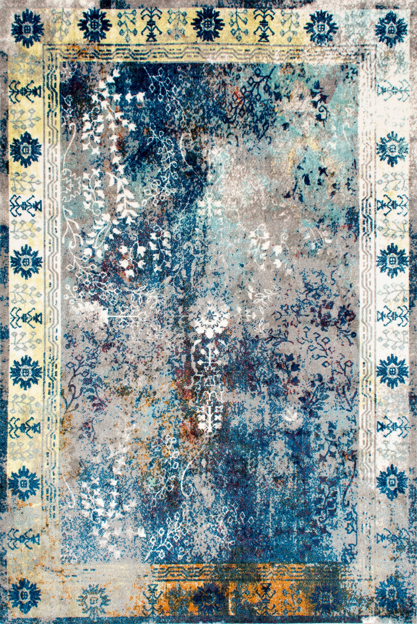 Bleached Frame Rug | Blue