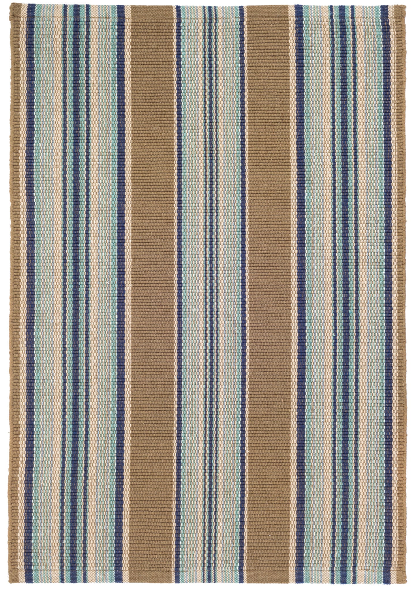 Heron Stripe Handwoven Cotton Rug | Blue
