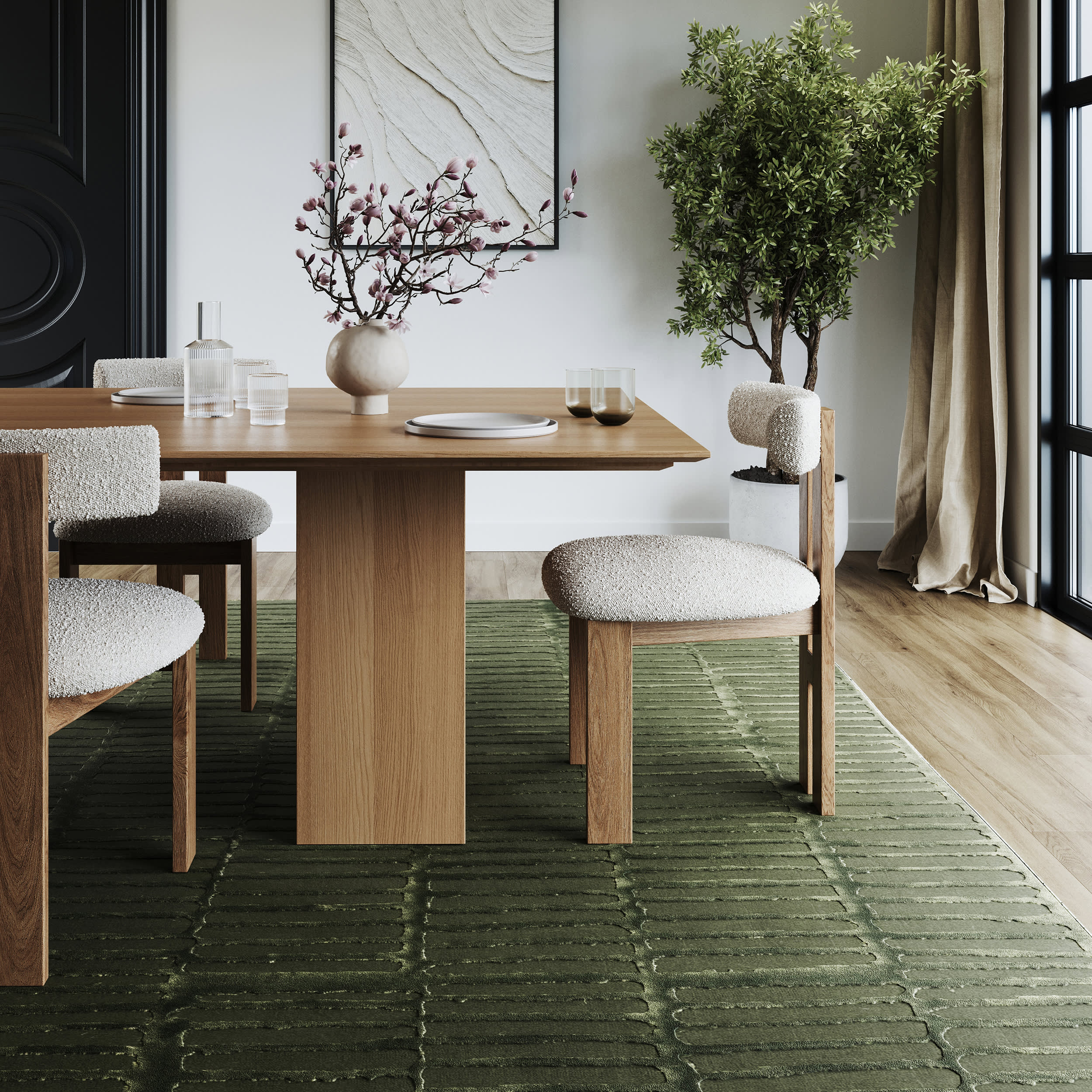Cranbury Plush Textured Washable Rug | Green - Image 2