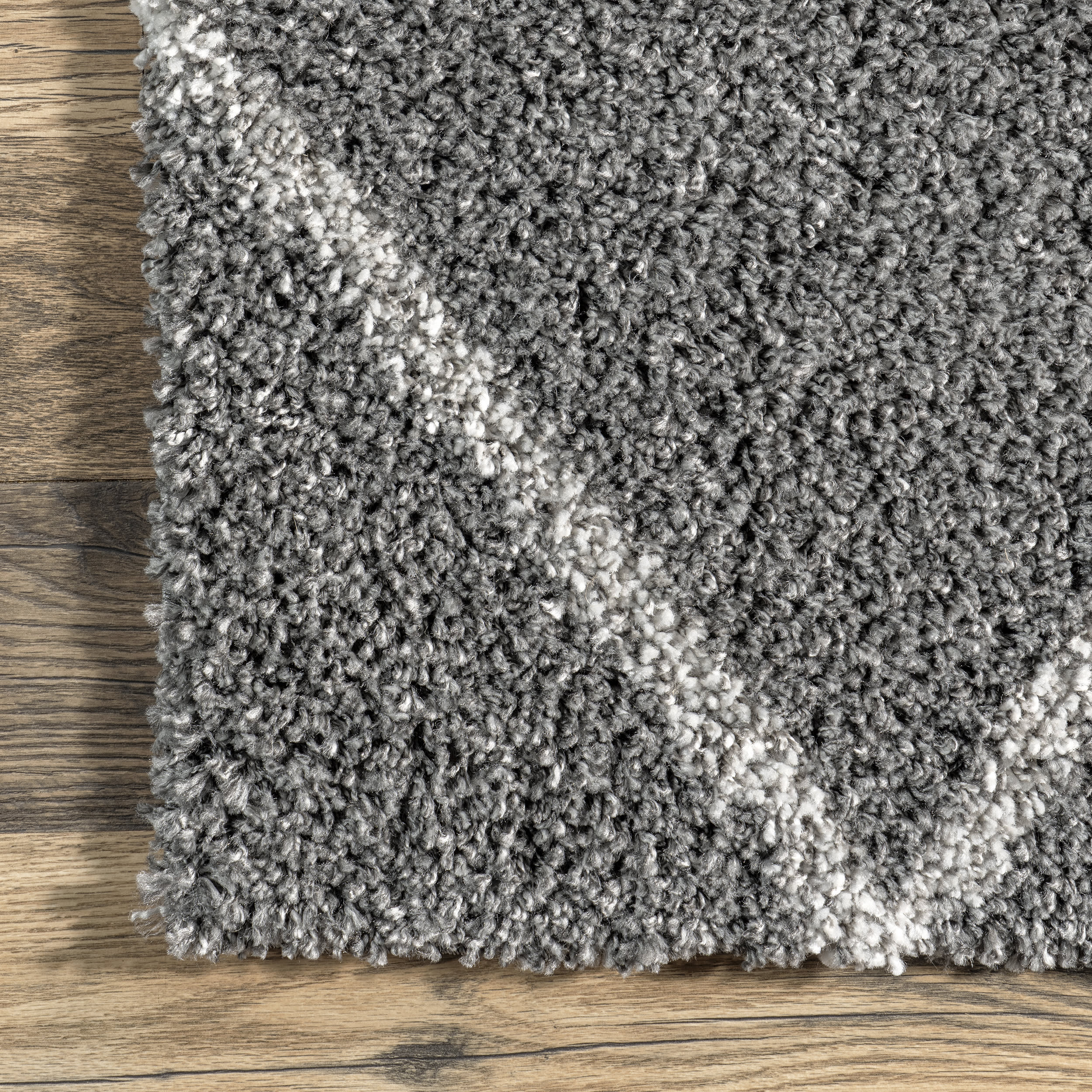 Easy Shag Lattice Rug | Grey - Image 3