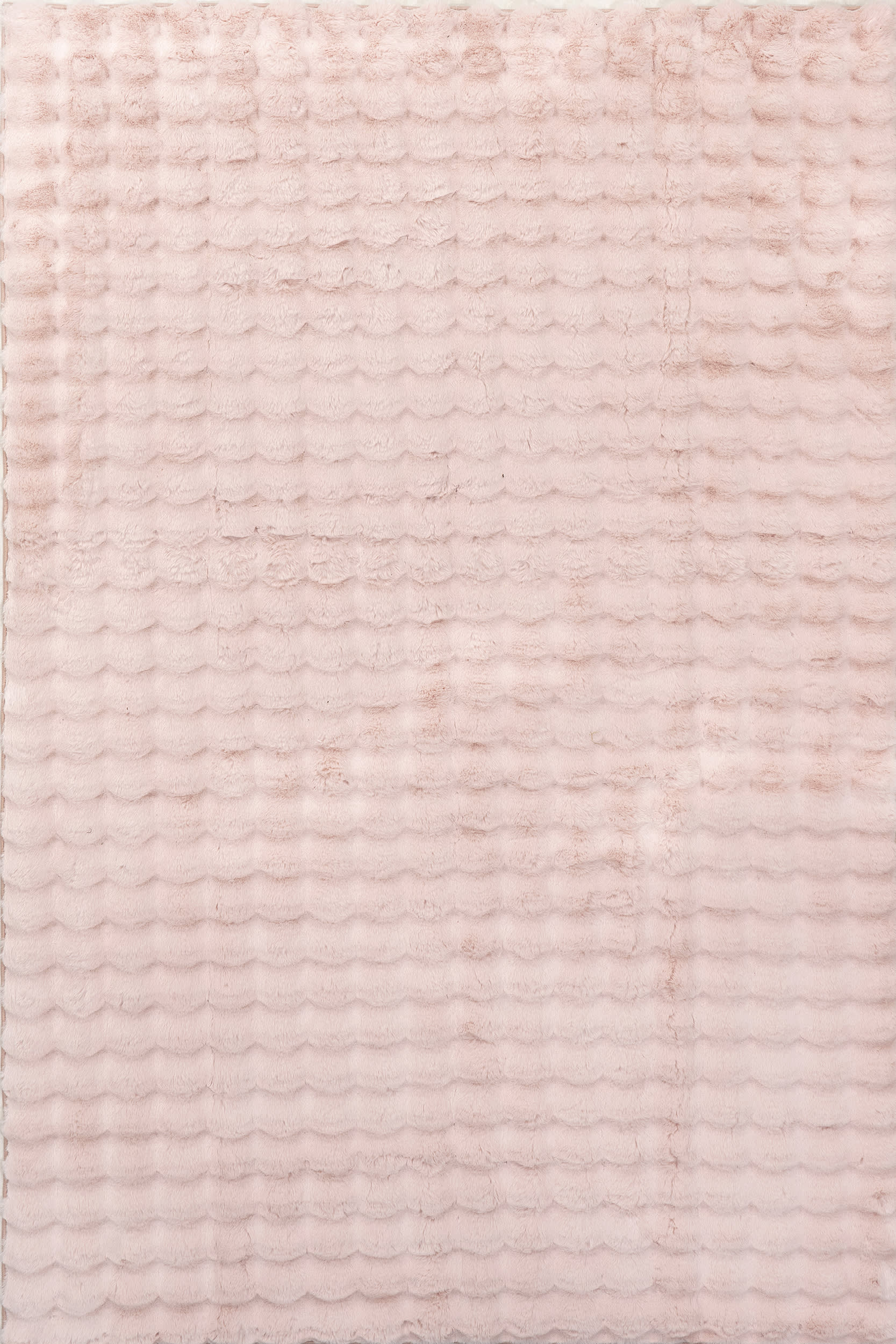 Ivana Checkered Plush Cloud Washable Rug | Blush