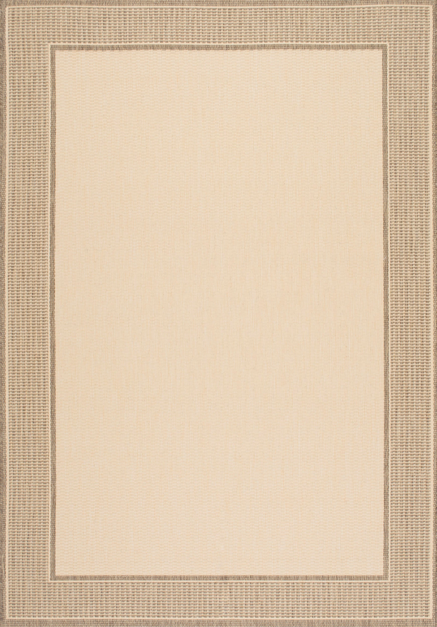 Monochrome Bordered Indoor/Outdoor Rug | Beige