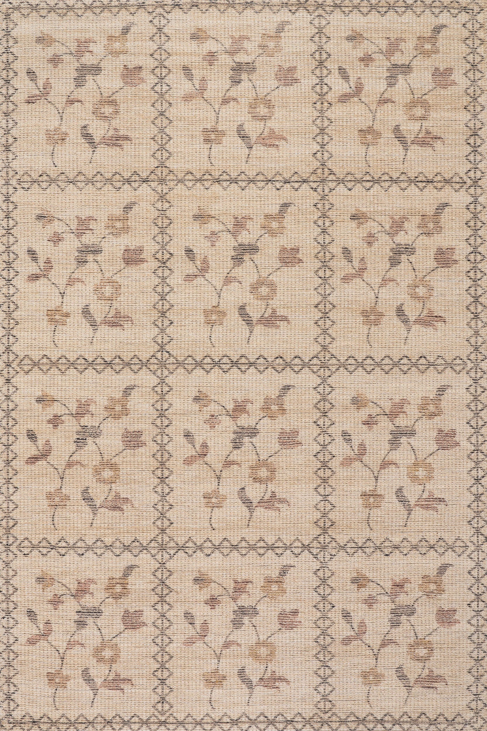 Nyme Floral and Paisley Farmhouse Rug | Sand