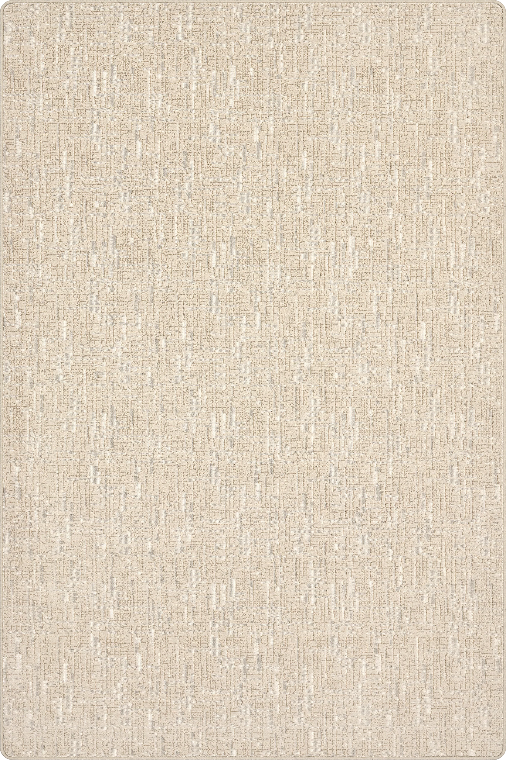 Phoebe Distressed Crosshatch Custom Rug | Beige