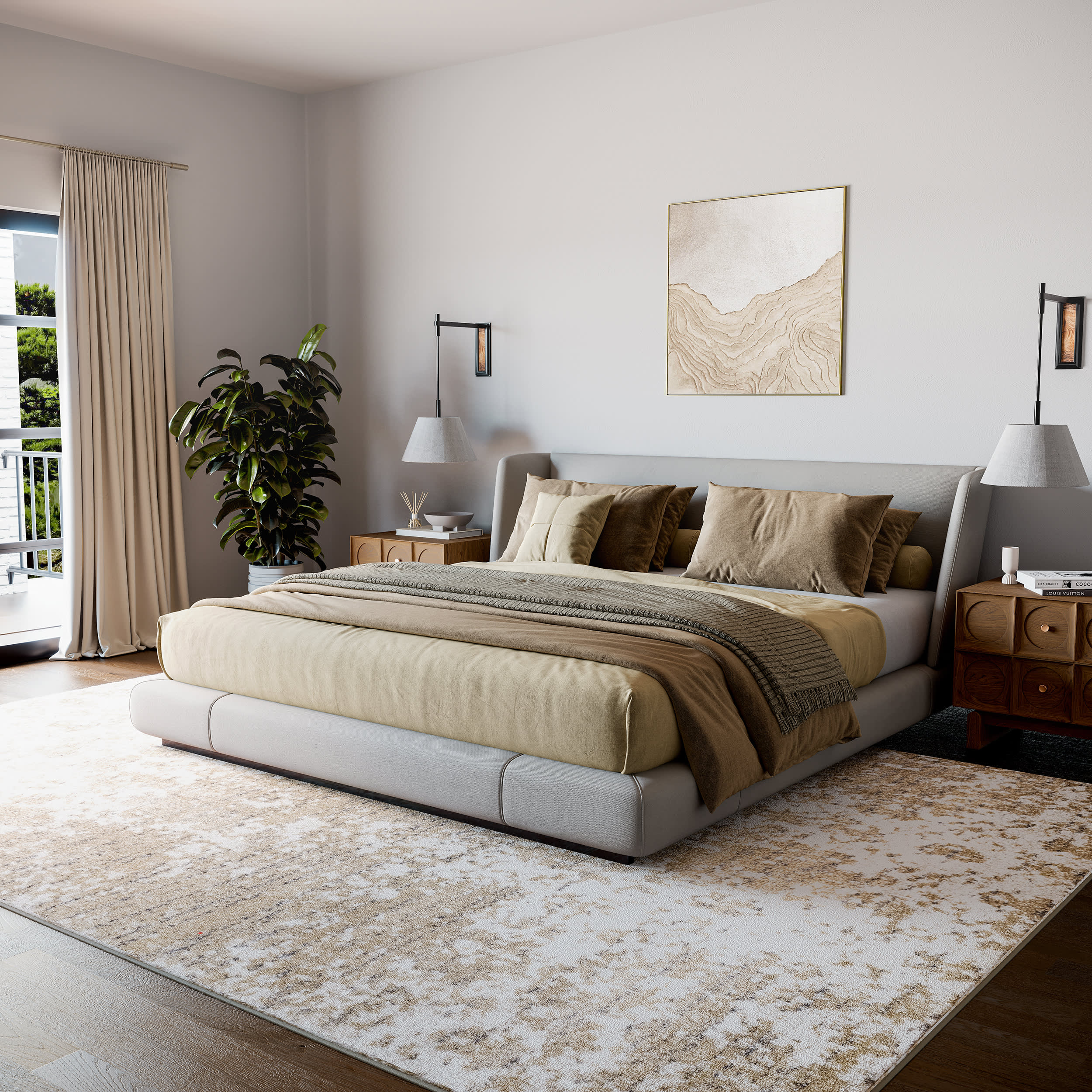 Ruby Distressed Mist Rug | Beige - Image 2