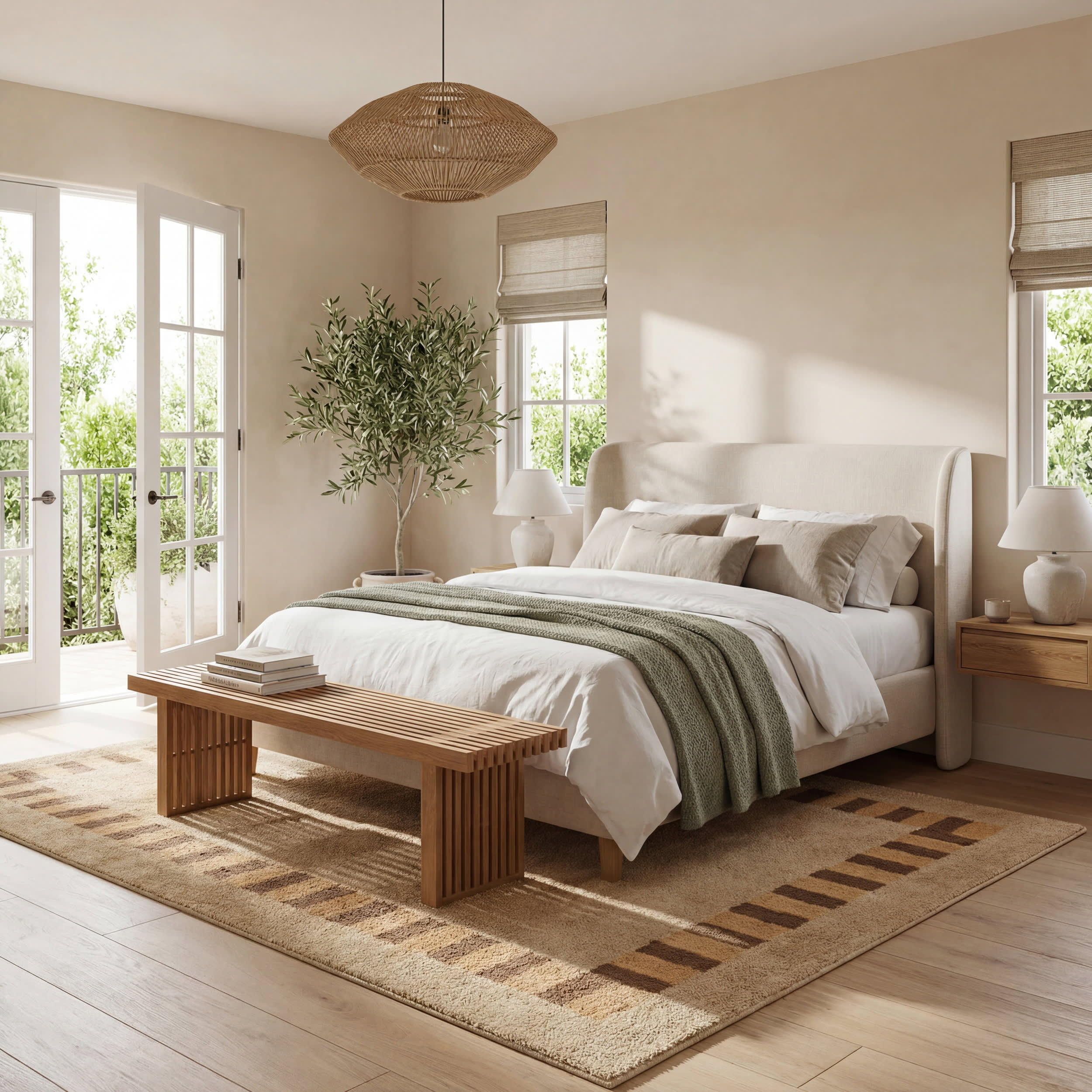 Sabrine Bordered Rug | Tan - Image 10