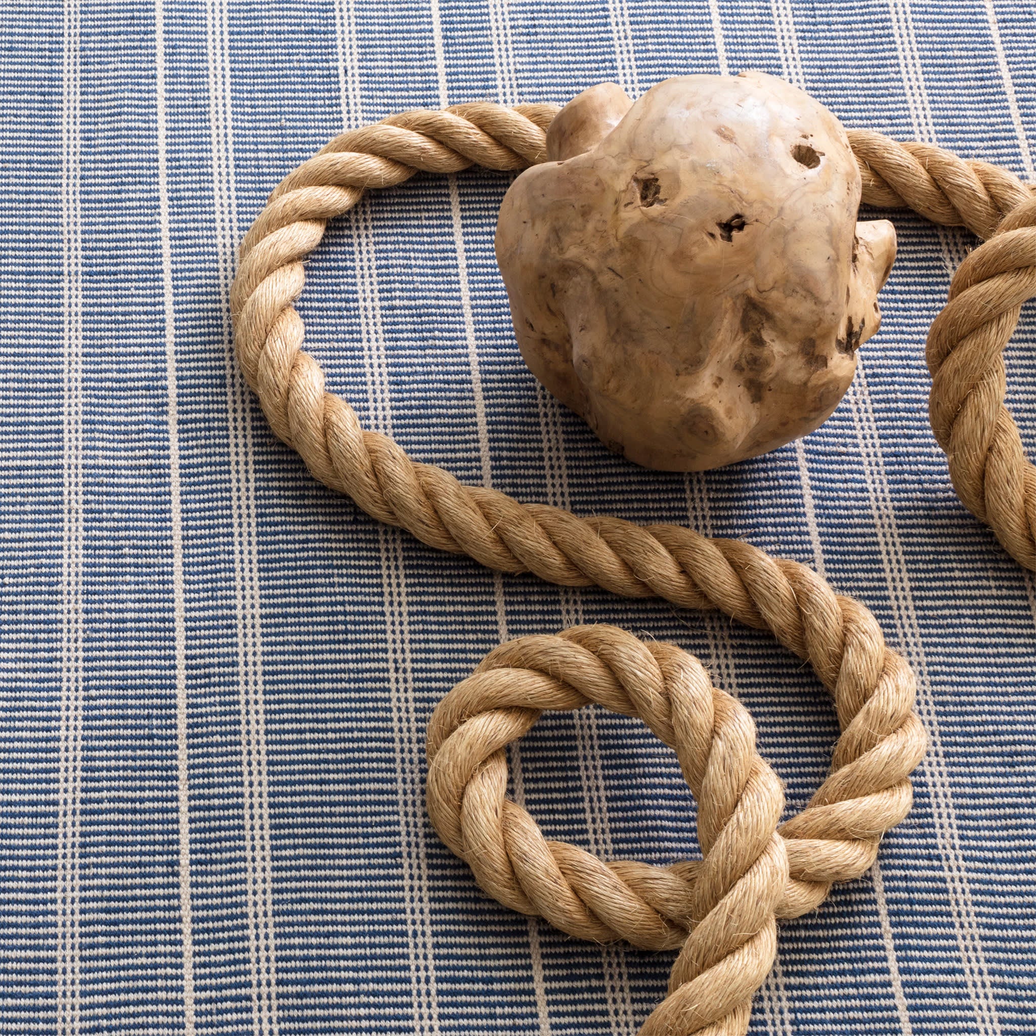 Samson Handwoven Indoor/Outdoor Rug by Bunny Williams | Navy - Image 4