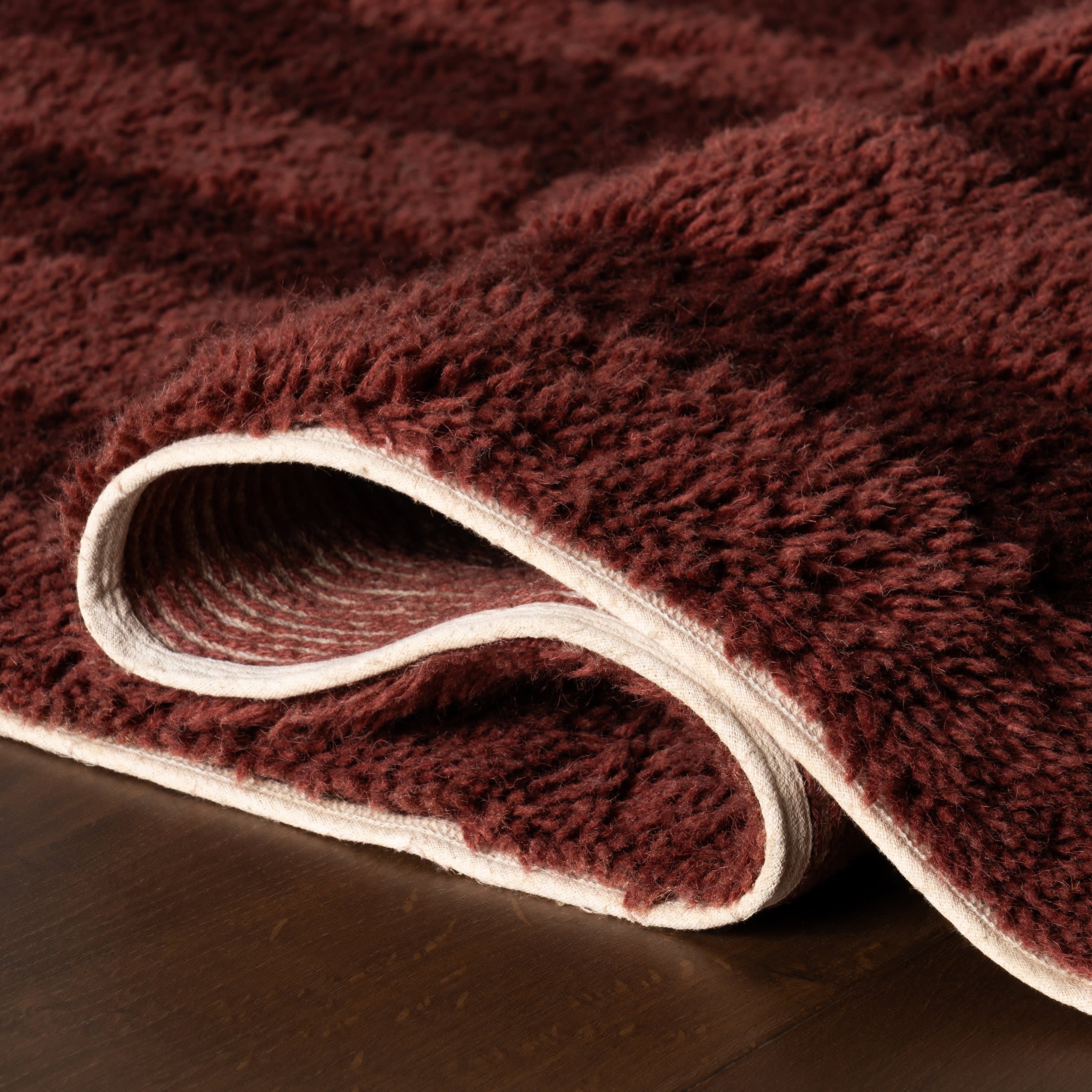 Shevina Handmade Washable Wool Rug | Burgundy - Image 10