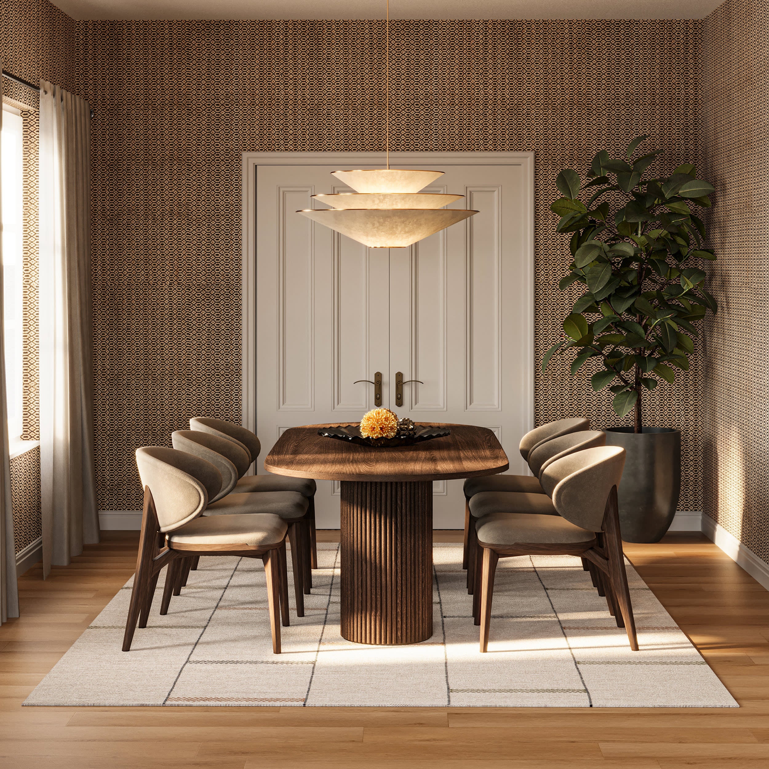Shiloh Bohemian Striped Wool Rug | Beige - Image 2