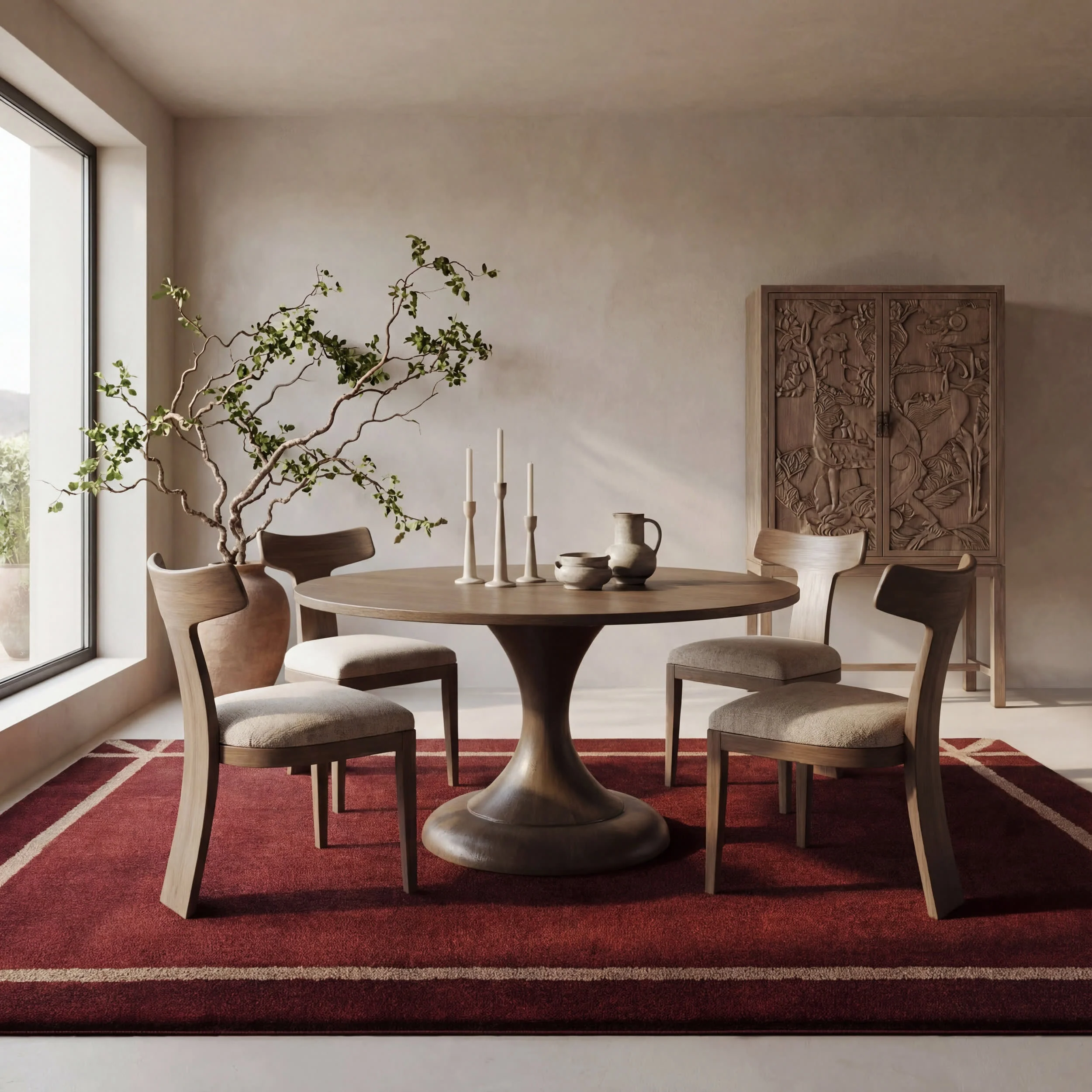 Sivra Bordered Rug | Maroon - Image 7