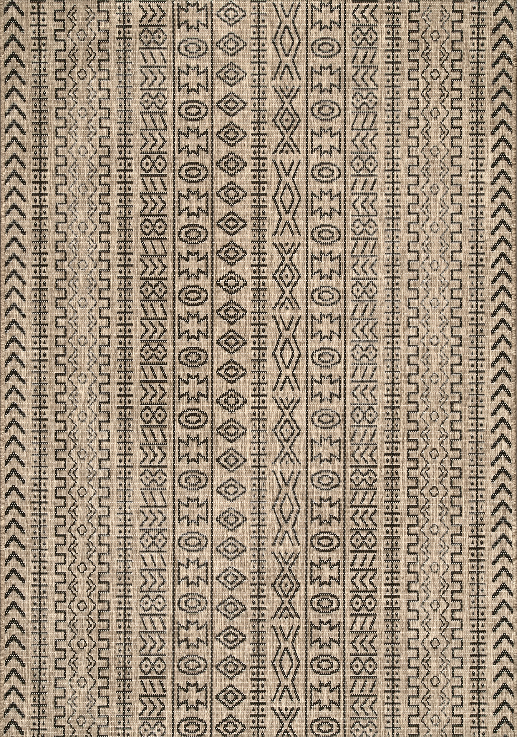 Striped Tribal Indoor/Outdoor Rug | Brown