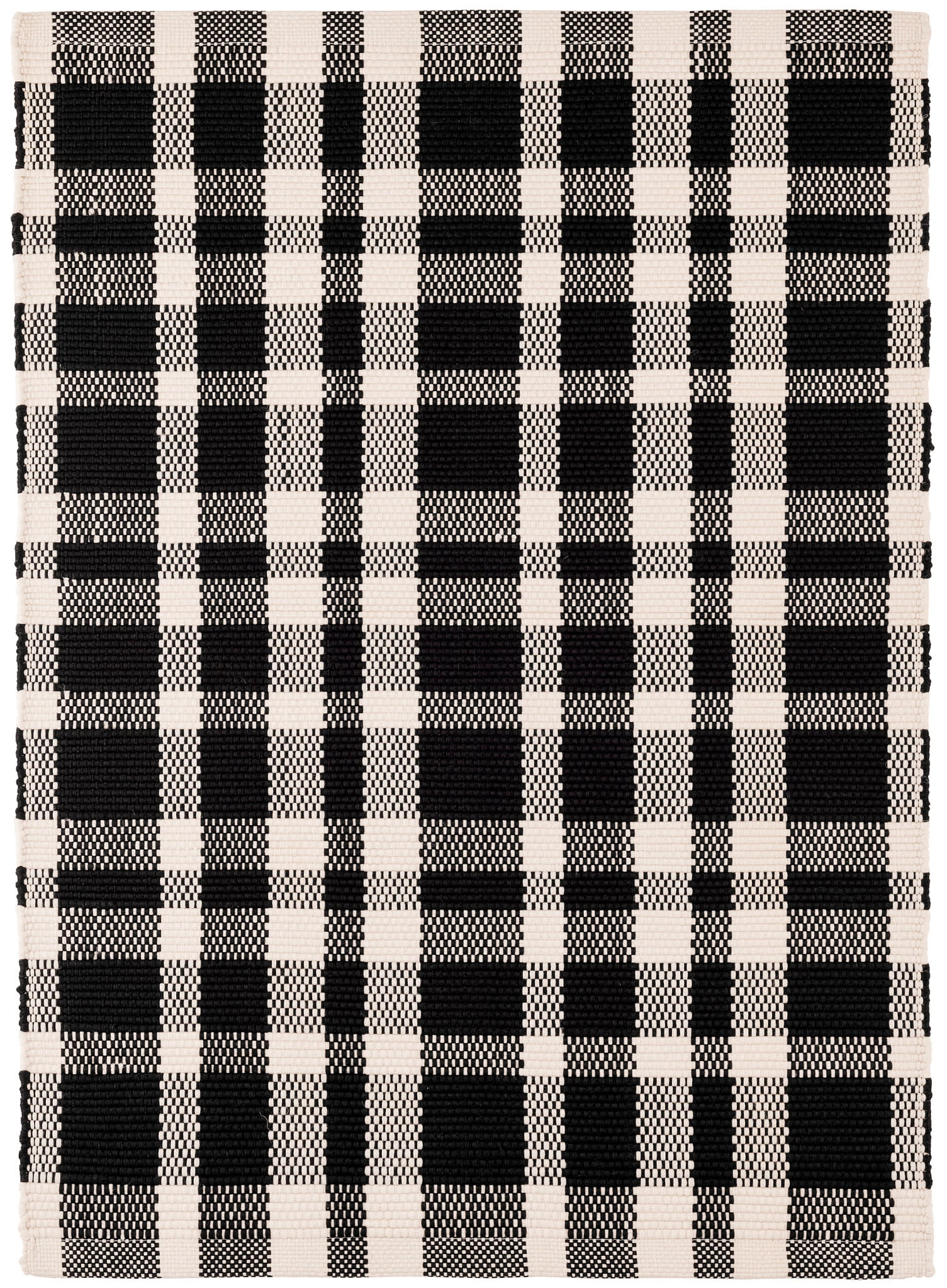 Tattersall Handwoven Indoor/Outdoor Rug | Black