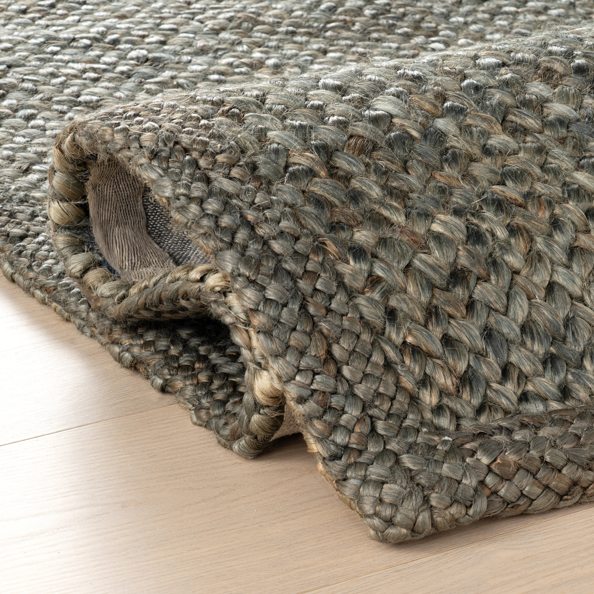 Thale Textured Handmade Jute Rug | Grey - Image 2