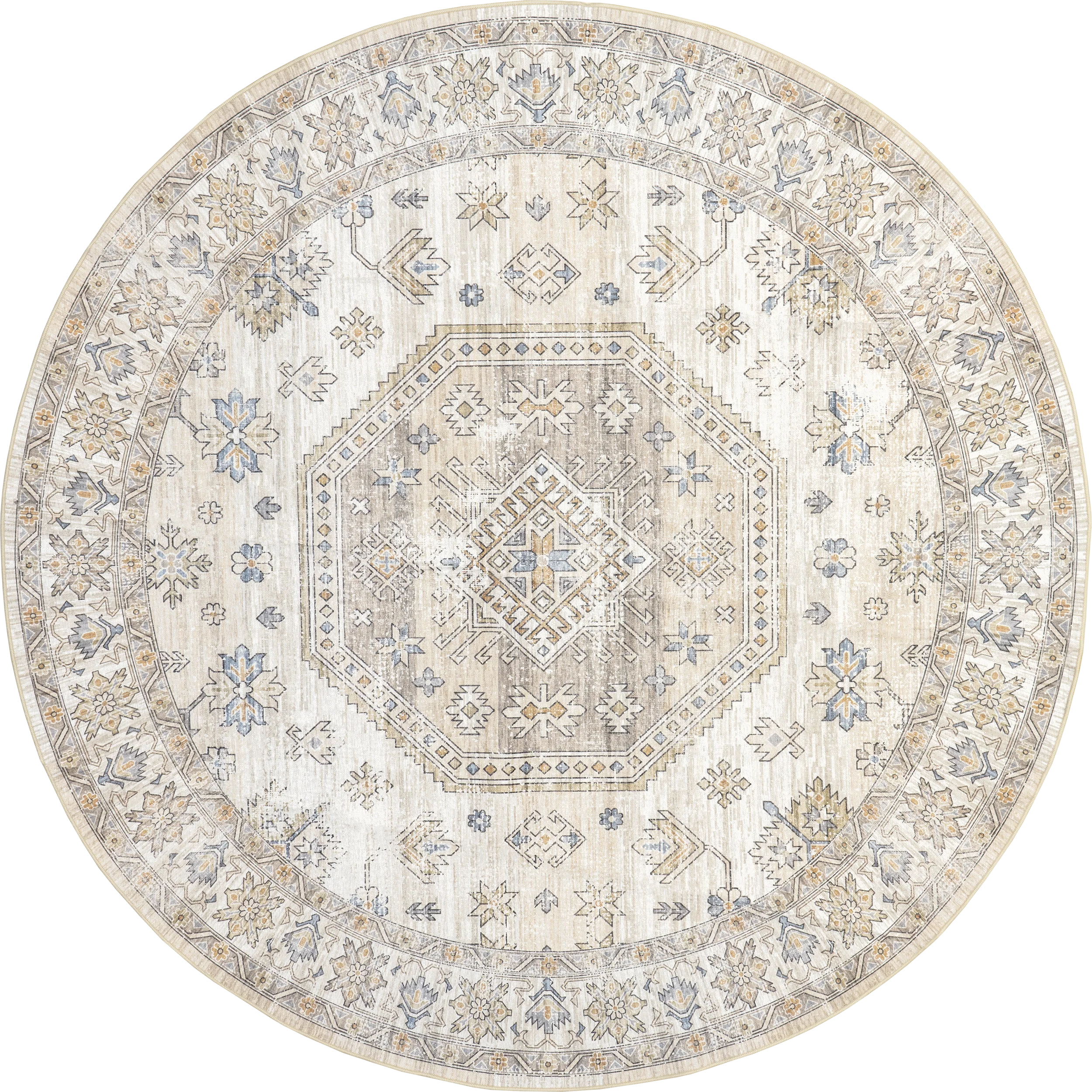 Timeless Charm Spill Proof Washable Rug | Beige