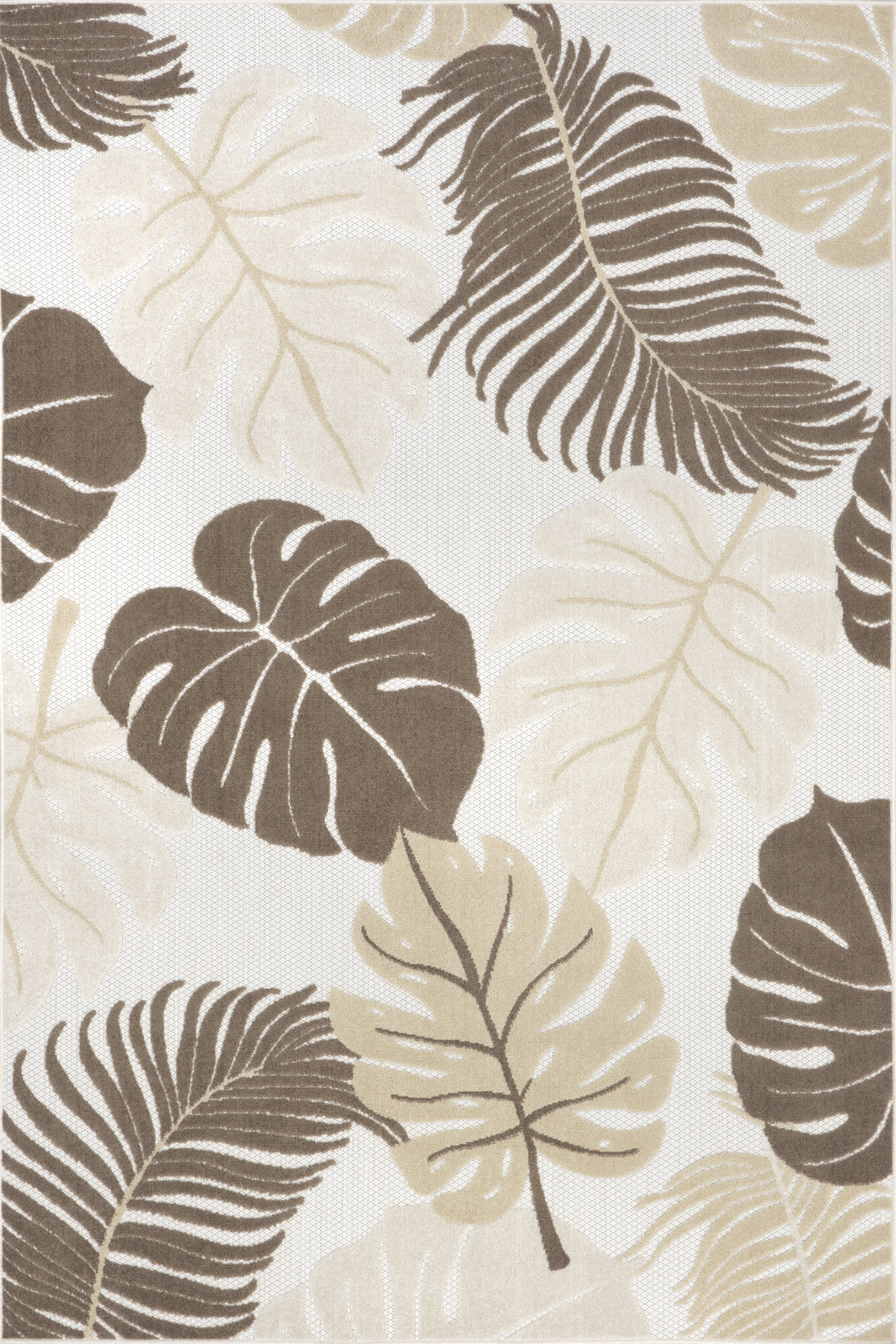 Valentina Leaves Indoor-Outdoor Rug | Beige